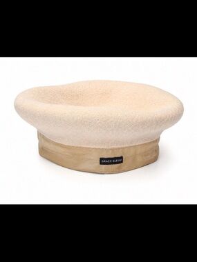 Grace Eleyae Wool Beret Neutral Beige Satin Lined Stretch Comfortable Chic Barry